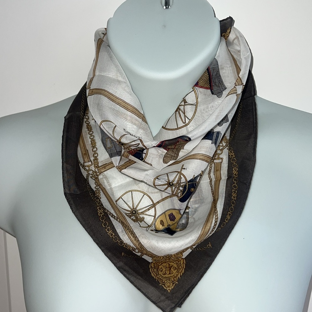 CELINE scarf square horse and carriages and chariots - Picture 3 of 17